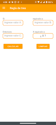 Android application Regla de tres screenshort