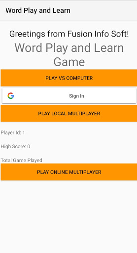 Android application Word Play & Learn screenshort
