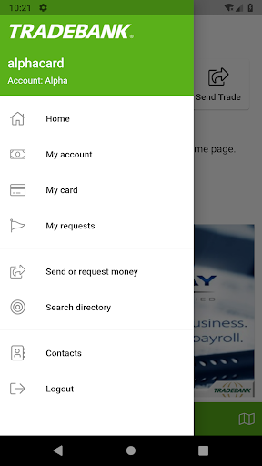 Android application Tradebank Mobile screenshort