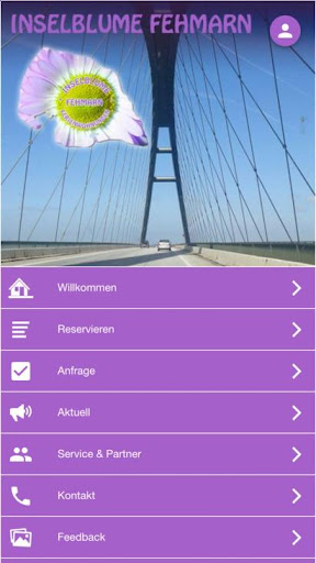 Android application Inselblume Fehmarn screenshort