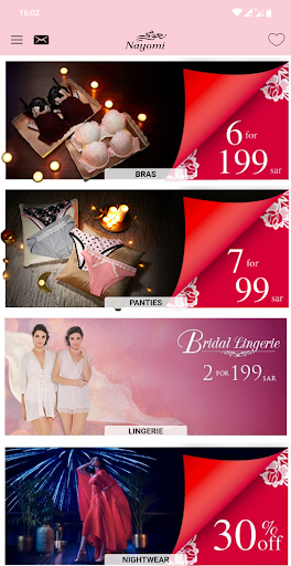 Android application Nayomi Lingerie screenshort