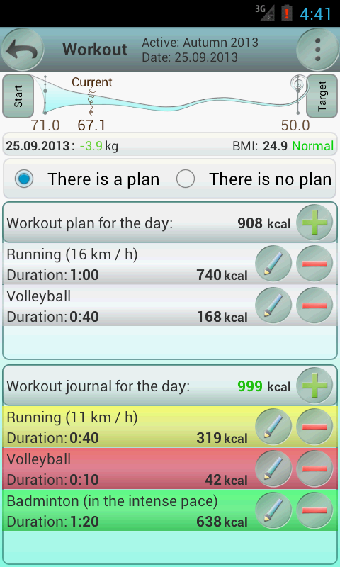 Android application Slim Plan Pro screenshort
