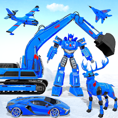 Snow Excavator Robot Car Games - Screenshot 1