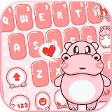Pink Cute Hippo Theme icon