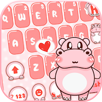 Pink Cute Hippo Tema