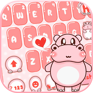Pink Cute Hippo Theme apk
