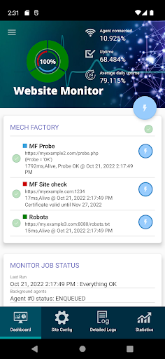 Android application Aegis Website Monitor screenshort