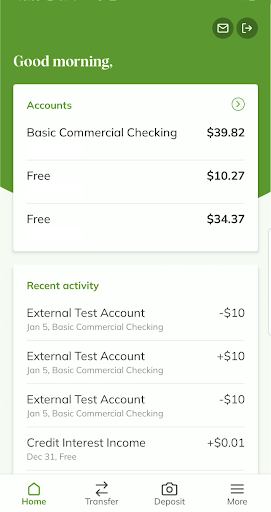 First Internet Bank Screen 2