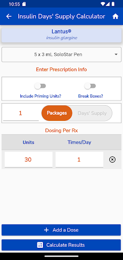 Rx Days’ Supply Calculator Screen 3