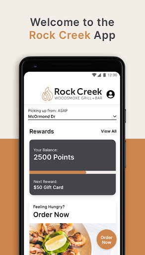 Android application Rock Creek Woodsmoke Grill screenshort