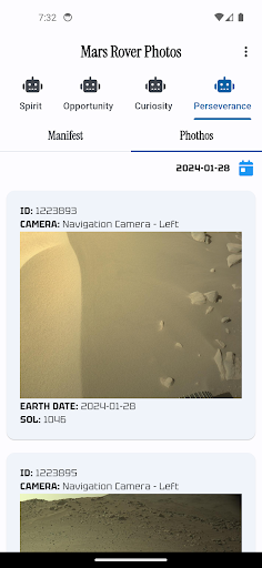 Android application Mars Rover Photos screenshort