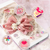 Diamond Lace Ribbon Theme pink bow icon