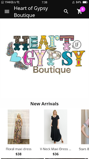 Android application Heart of Gypsy Boutique screenshort