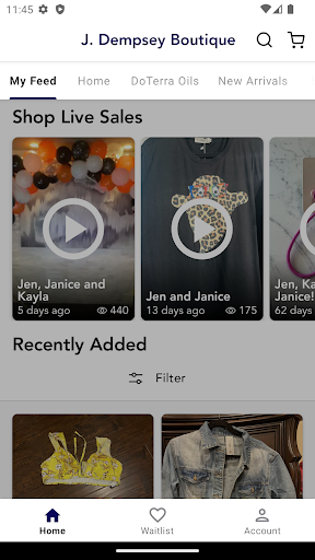 Android application J. Dempsey Boutique screenshort