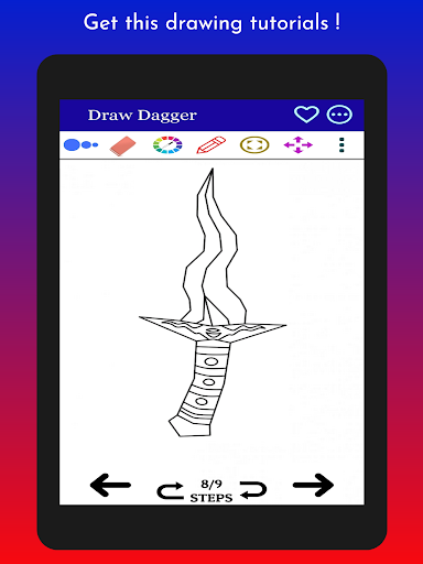 How to Draw Dagger Easy