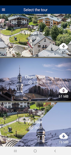 Android application Megève discovery routes screenshort