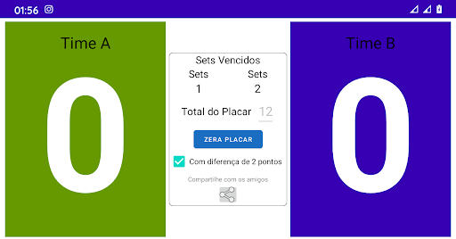 Android application Placar Digital MarcaOsPontos screenshort