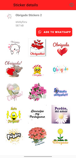 Figurinhas Obrigado WAstickers