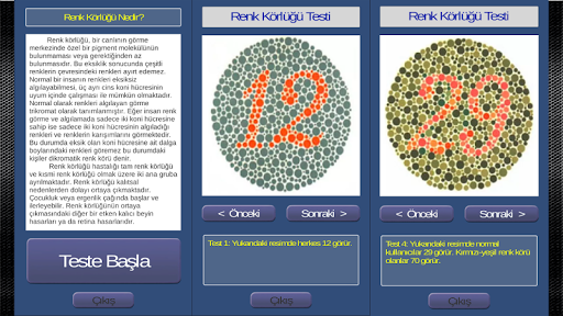 Android application Color Blindness Test screenshort