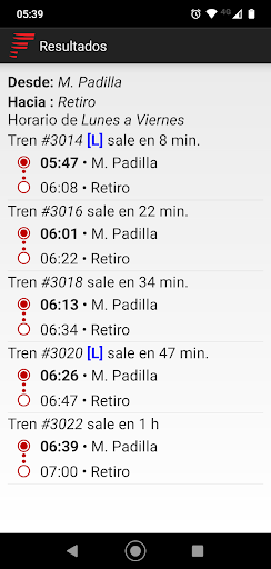 Horarios Belgrano Norte Screen 2