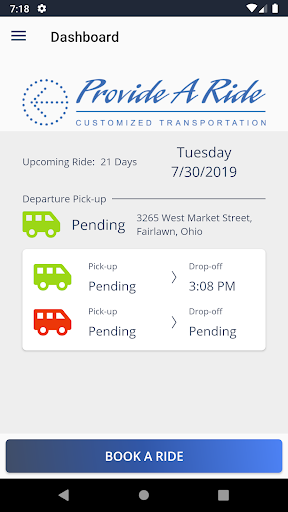 Android application Provide a Ride screenshort