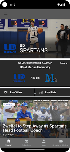 Android application UD Spartans screenshort