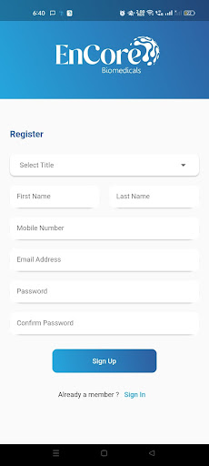 Encore Distributor App Screen 3