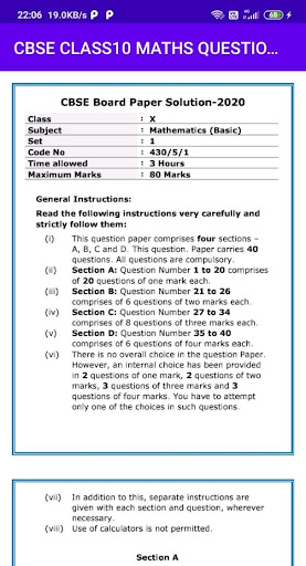 CBSE Class10 Maths Question Pa Screen 2