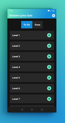 Android application Eminem Lyrics Quiz (Impossible screenshort