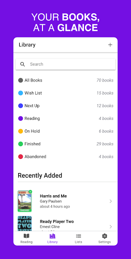 Kabook! Reading List Screen 2