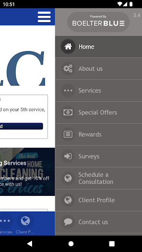 TLC Cleaning Service Screen 2