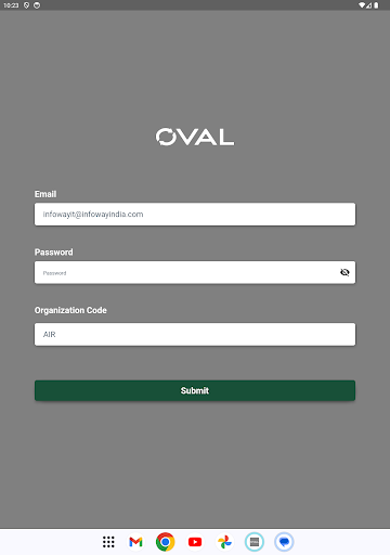 Android application Oval Admin screenshort