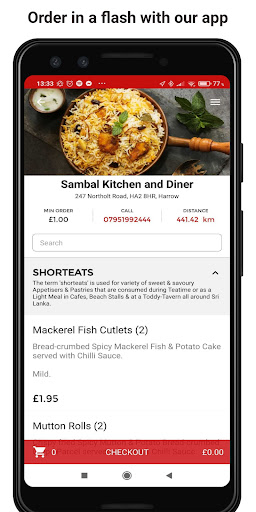 Android application Sambal Click & Collect screenshort