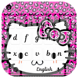 Pink Black Leopard Sweet Kitty Keyboard Theme icon