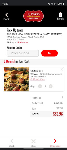Screenshot of Russos New York Pizzeria