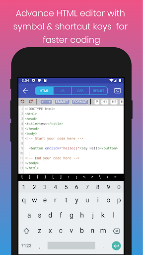 Easy HTML - HTML, JS, CSS edit Screen 3