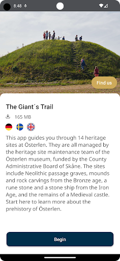 Android application Fornminnen på Österlen screenshort