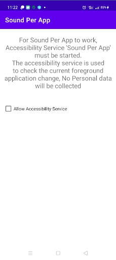 Android application Sound Per App screenshort