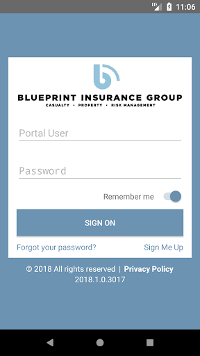 Android application Blueprint Insurance Online screenshort