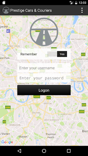 Android application Prestige Cars & Couriers screenshort