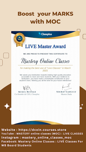 Mastery Online Classes Screen 2