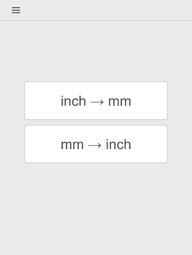 Screenshot of inch mm converter