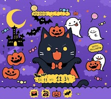 screenshot of Black Halloween Cat Theme