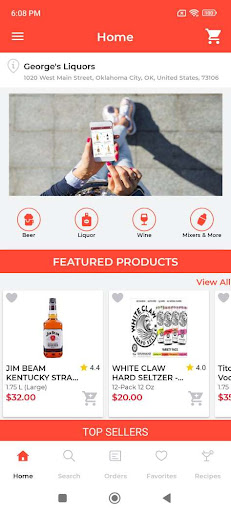 Android application George’s Liquors screenshort