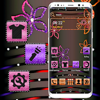 Glitter Flower Launcher Theme