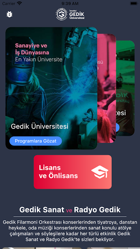 Android application İstanbul Gedik Üniversitesi screenshort