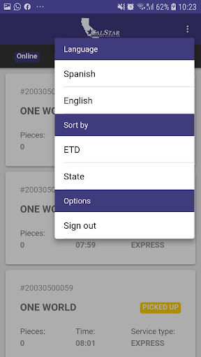 CalStar Driver App Screen 3