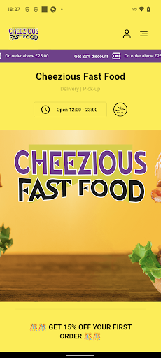 Android application Cheezious Fast Food screenshort