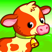 Funny Farm for toddlers. Kids puzzle with animals