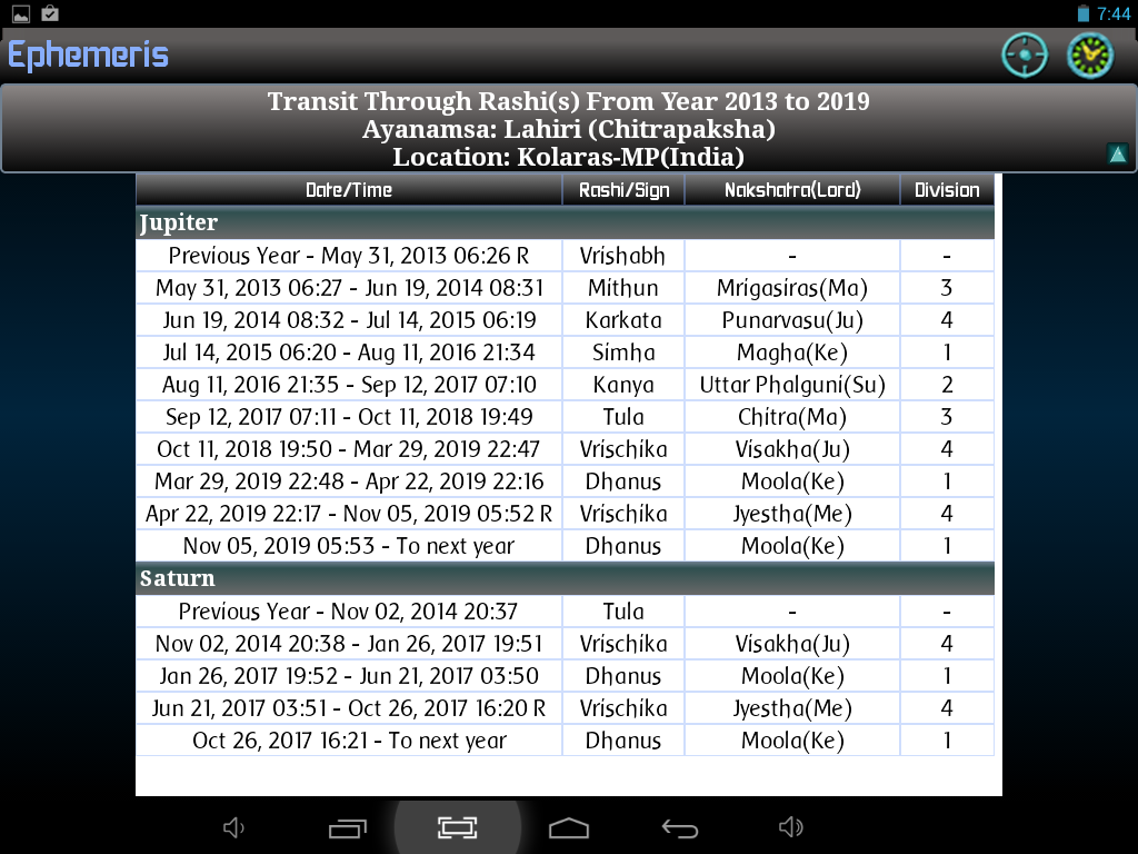 Ephemeris, Astrology Software Screenshot 4 Ephemeris, Astrology Software Screenshot 4